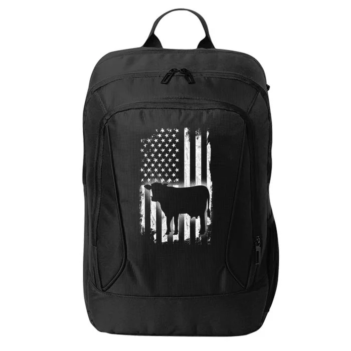 Cow American Flag Farm Animal Cool Patriotic Farmer Cute Gift City Backpack