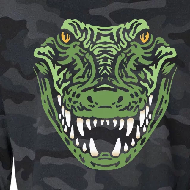 Crocodile Alligator Face Crocodiles Gator Cropped Pullover Crew