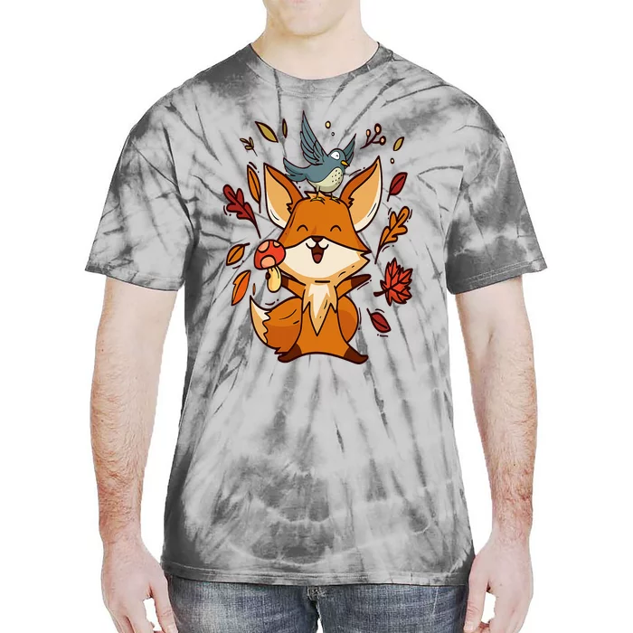 Cute Autumn Fox Fall Leaves For Autumn Foxs Tie-Dye T-Shirt