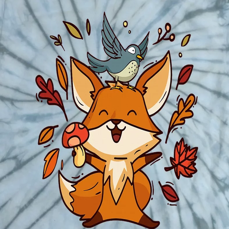 Cute Autumn Fox Fall Leaves For Autumn Foxs Tie-Dye T-Shirt