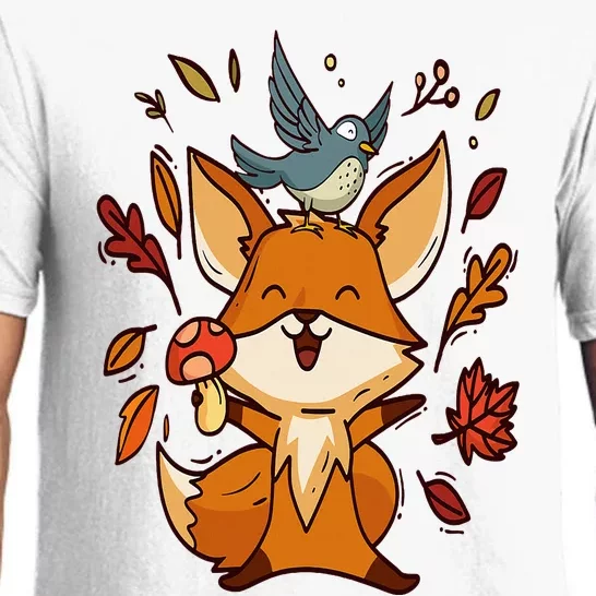 Cute Autumn Fox Fall Leaves For Autumn Foxs Pajama Set