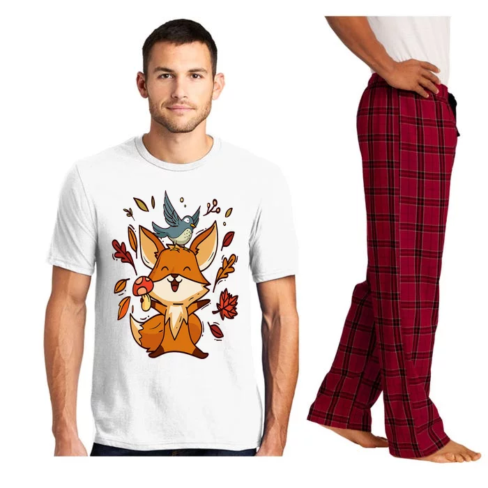 Cute Autumn Fox Fall Leaves For Autumn Foxs Pajama Set