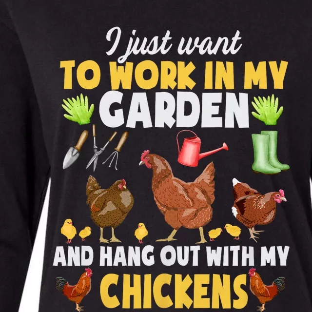 Chicken Animal Farm Garden For Farmer Gardening Womens Cotton Relaxed Long Sleeve T-Shirt