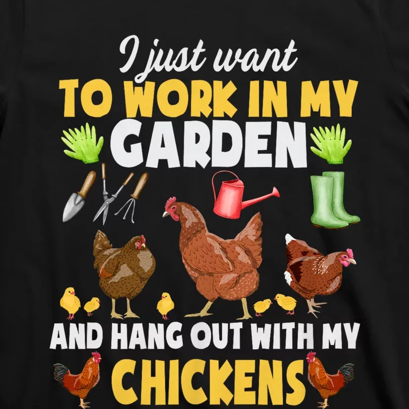 Chicken Animal Farm Garden For Farmer Gardening T-Shirt