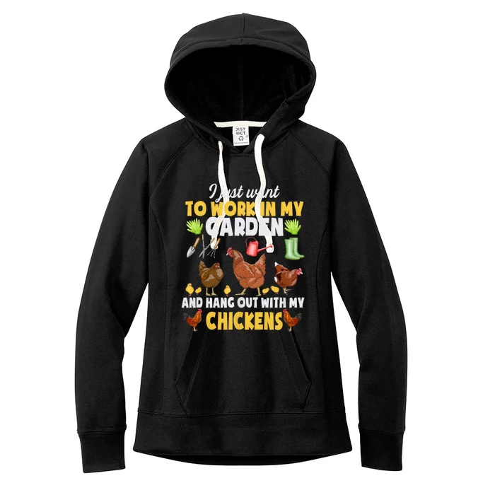 Chicken Animal Farm Garden For Farmer Gardening Women's Fleece Hoodie