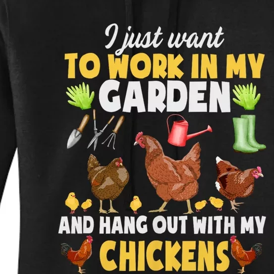 Chicken Animal Farm Garden For Farmer Gardening Women's Pullover Hoodie