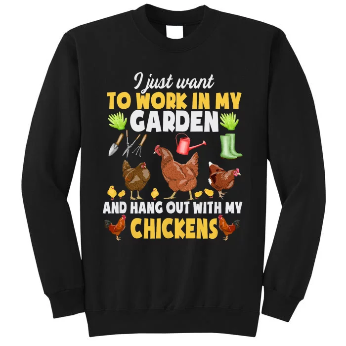 Chicken Animal Farm Garden For Farmer Gardening Tall Sweatshirt