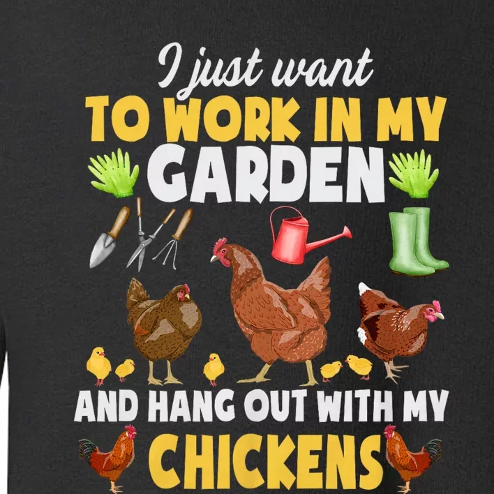 Chicken Animal Farm Garden For Farmer Gardening Toddler Sweatshirt