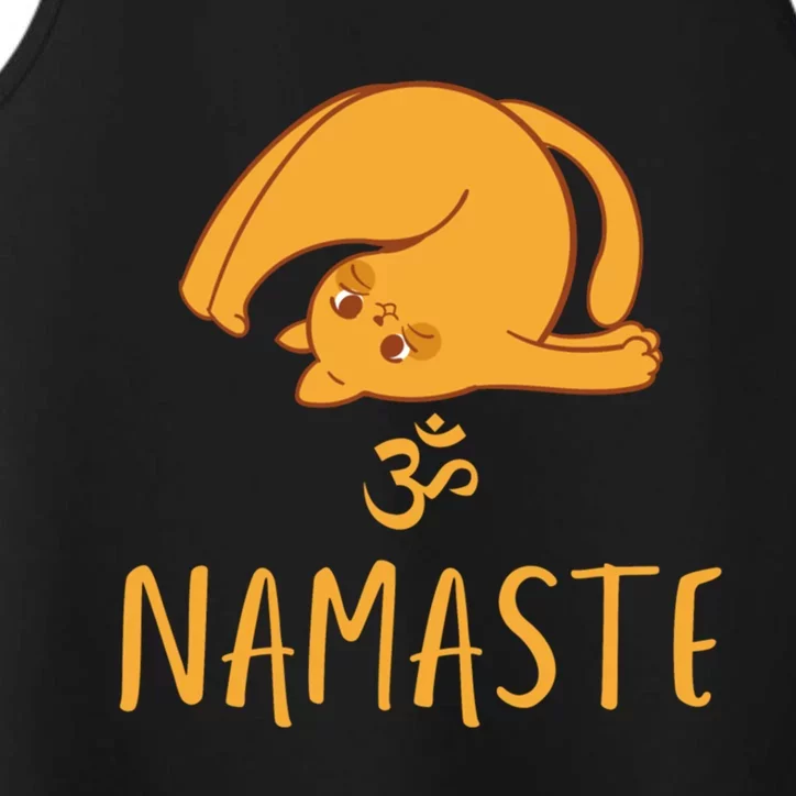 Cute And Funny Yoga Cat Namaste Om Savasana Cat Parents Gift Performance Tank