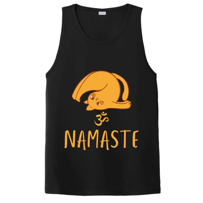 Cute And Funny Yoga Cat Namaste Om Savasana Cat Parents Gift Performance Tank