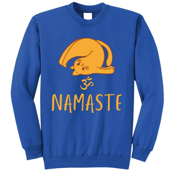 Cute And Funny Yoga Cat Namaste Om Savasana Cat Parents Gift Tall Sweatshirt