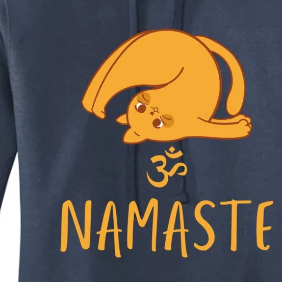 Cute And Funny Yoga Cat Namaste Om Savasana Cat Parents Gift Women's Pullover Hoodie