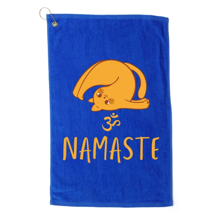 Cute And Funny Yoga Cat Namaste Om Savasana Cat Parents Gift Platinum Collection Golf Towel