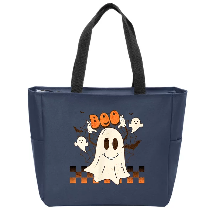 Cute And Funny Halloween Boo Ghost Zip Tote Bag