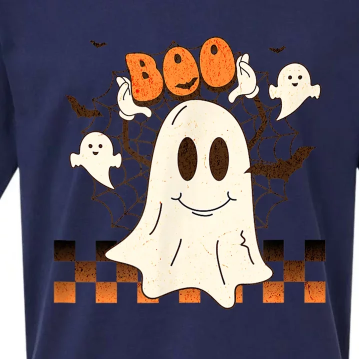 Cute And Funny Halloween Boo Ghost Sueded Cloud Jersey T-Shirt