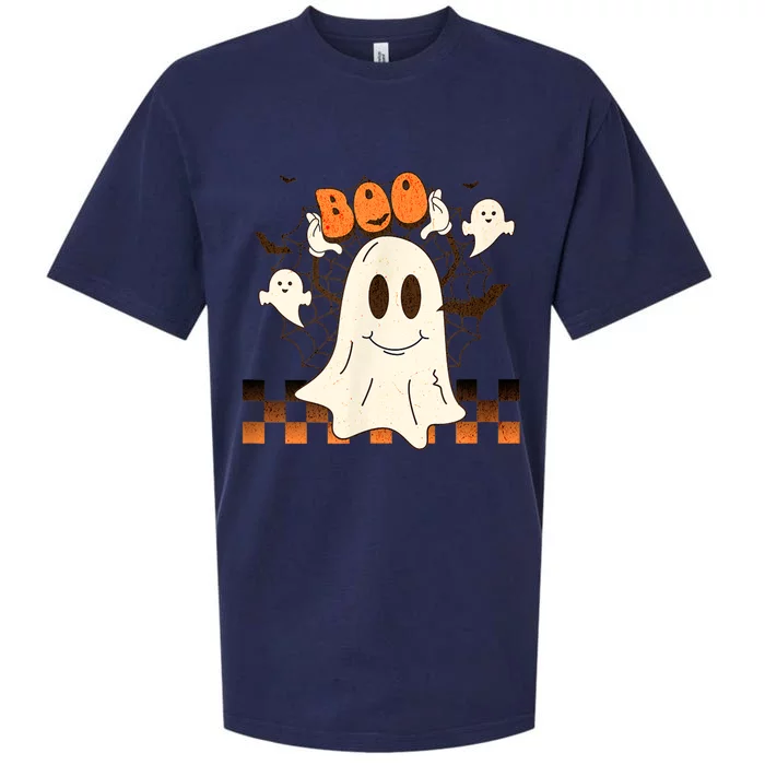 Cute And Funny Halloween Boo Ghost Sueded Cloud Jersey T-Shirt