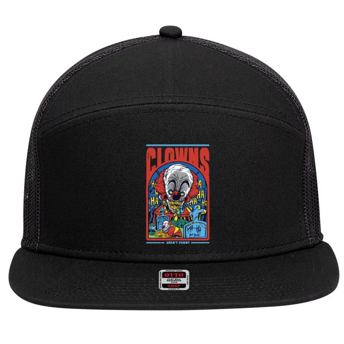 Clowns Aren't Funny Horror 7 Panel Mesh Trucker Snapback Hat