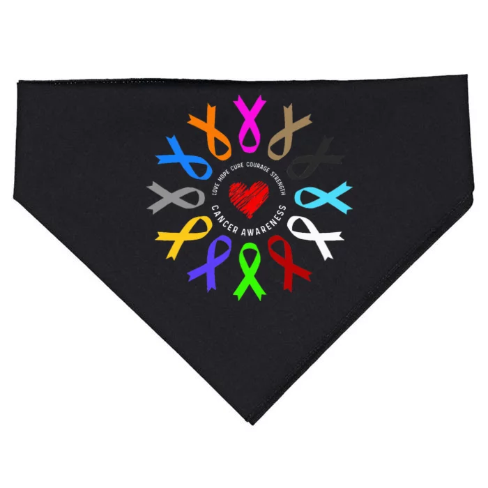 Cancer Awareness Fight Cancer Ribbon USA-Made Doggie Bandana