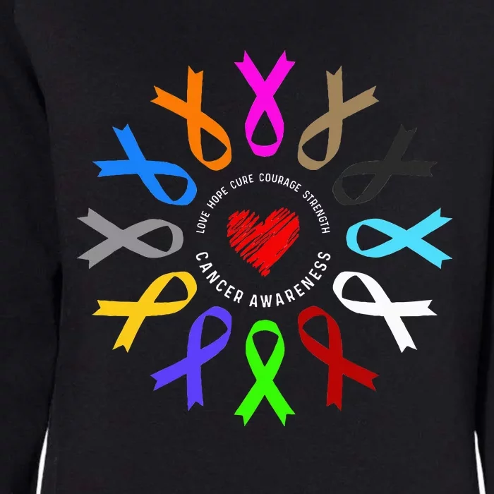 Cancer Awareness Fight Cancer Ribbon Womens California Wash Sweatshirt