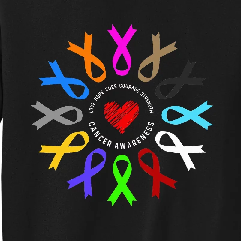 Cancer Awareness Fight Cancer Ribbon Tall Sweatshirt