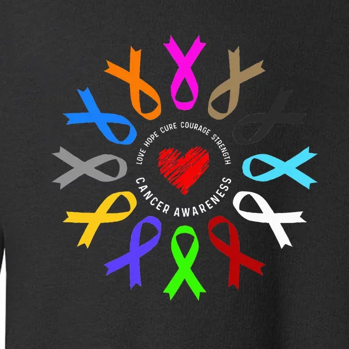 Cancer Awareness Fight Cancer Ribbon Toddler Sweatshirt