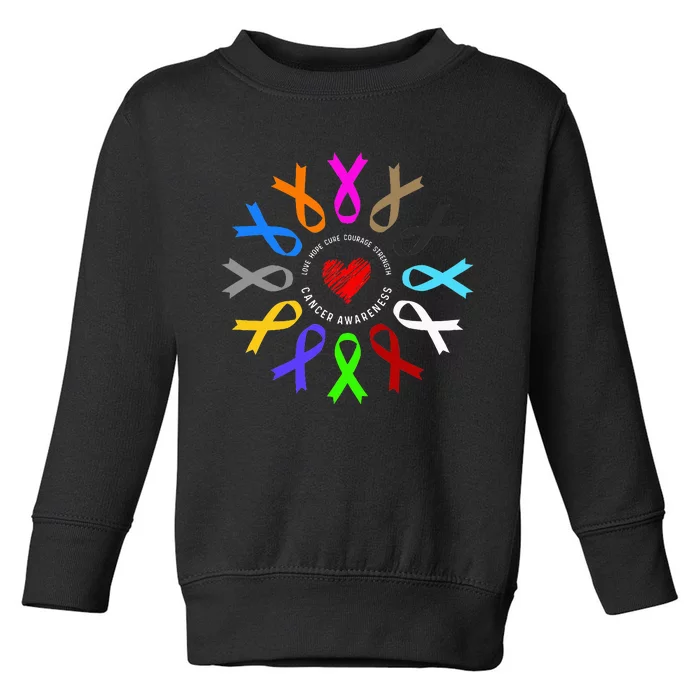 Cancer Awareness Fight Cancer Ribbon Toddler Sweatshirt