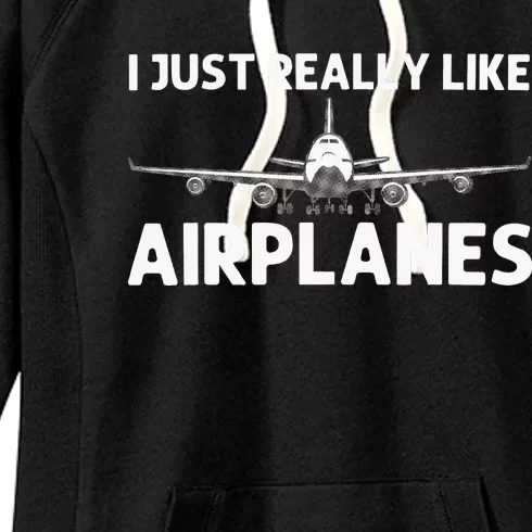 Cool Airplane For Aviation Plane Airplane Pilot Women's Fleece Hoodie