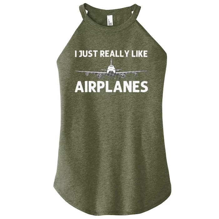 Cool Airplane For Aviation Plane Airplane Pilot Women’s Perfect Tri Rocker Tank