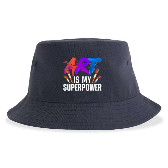 Cool Art For Art Teacher Artist Painter Superpower Sustainable Bucket Hat