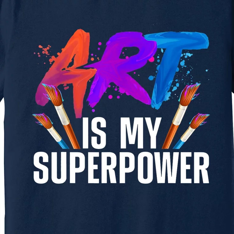 Cool Art For Art Teacher Artist Painter Superpower Premium T-Shirt