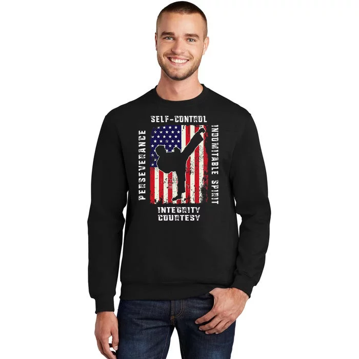 Cool American Flag Taekwondo Gift Tae Kwon Do Martial Arts Sweatshirt