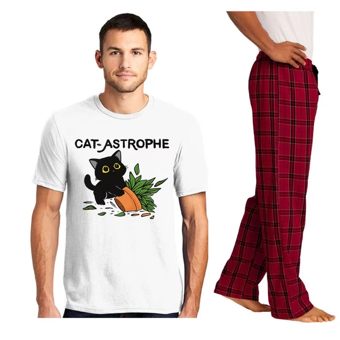 Cat Astrophe Funny Cute Black Cat Pajama Set