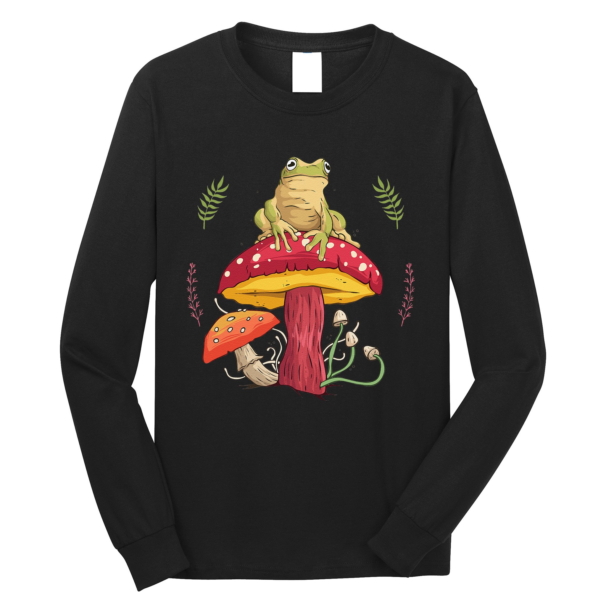 Cottagecore Aesthetic Frog Playing Banjo on Mushroom Cute TShirt