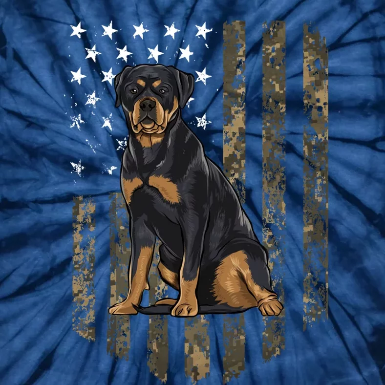 Camo American Flag Rottweiler 4th Of July USA Tie-Dye T-Shirt