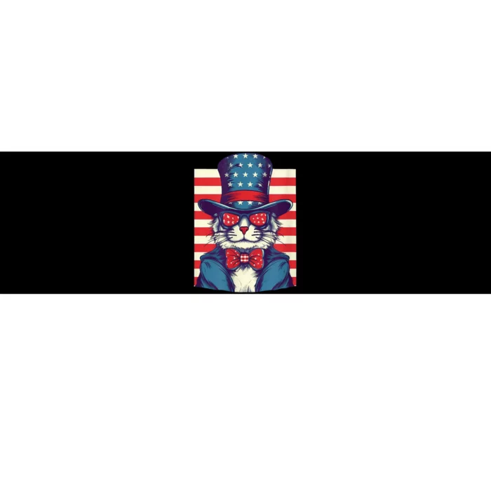 Cat American Flag Pride And Liberty On The Fourth Of July Bumper Sticker