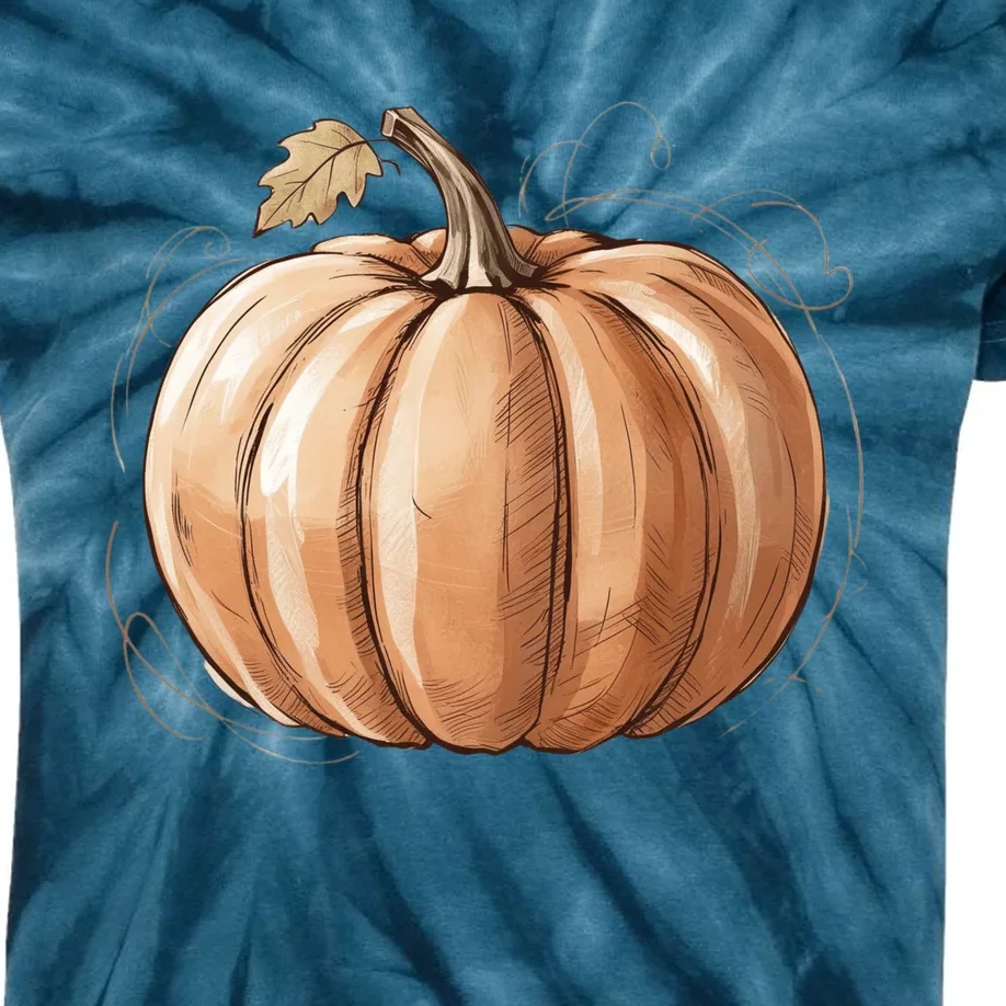 Cute Autumn Fall Thanksgiving Pumpkin Family Graphic Kids Tie-Dye T-Shirt