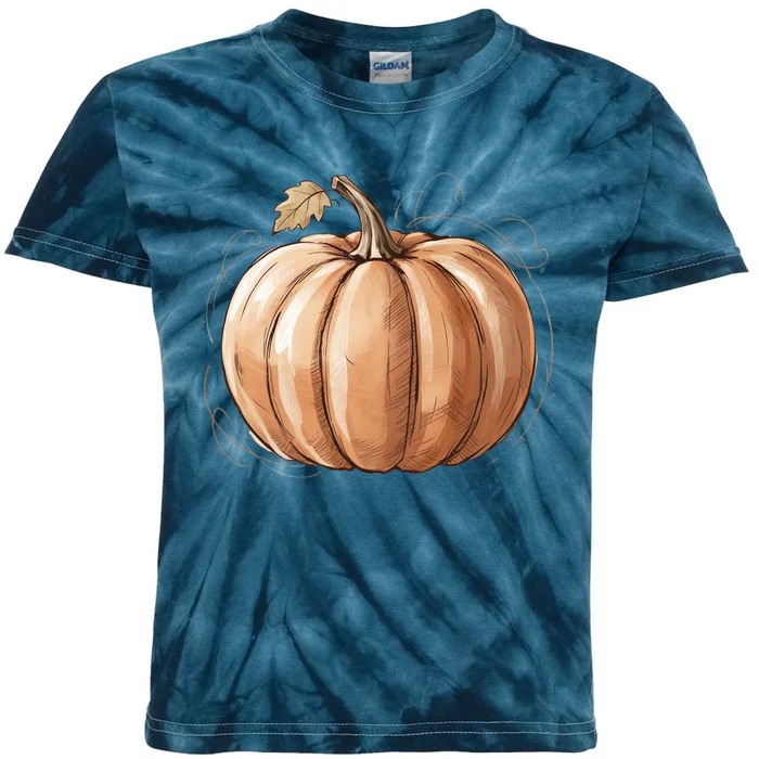 Cute Autumn Fall Thanksgiving Pumpkin Family Graphic Kids Tie-Dye T-Shirt