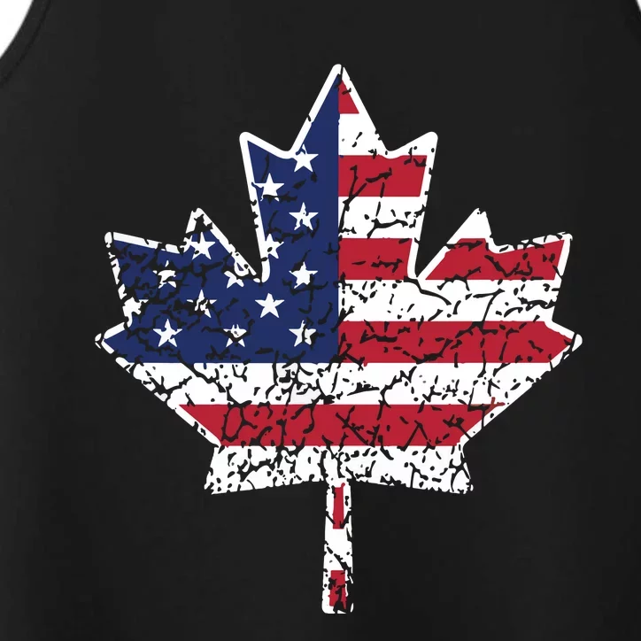 Canadian American Flag Shirts Canada And US Flag Gift Performance Tank