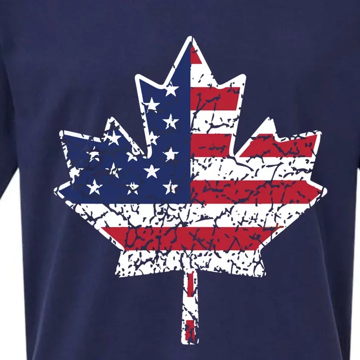 Canadian American Flag Shirts Canada And US Flag Gift Sueded Cloud Jersey T-Shirt