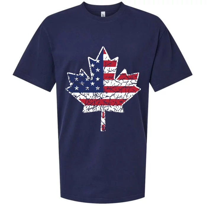 Canadian American Flag Shirts Canada And US Flag Gift Sueded Cloud Jersey T-Shirt