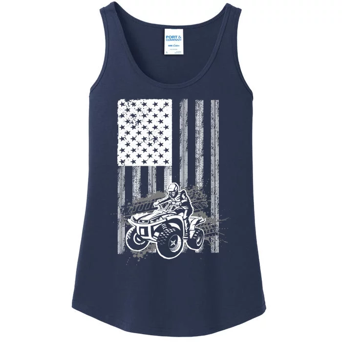 Cool ATV For Quad Racing Squad USA Flag 4 Wheeler Premium Ladies Essential Tank