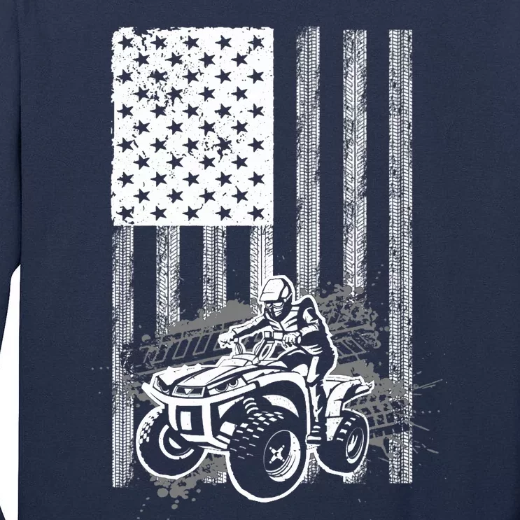 Cool ATV For Quad Racing Squad USA Flag 4 Wheeler Premium Tall Long Sleeve T-Shirt