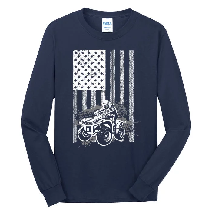 Cool ATV For Quad Racing Squad USA Flag 4 Wheeler Premium Tall Long Sleeve T-Shirt