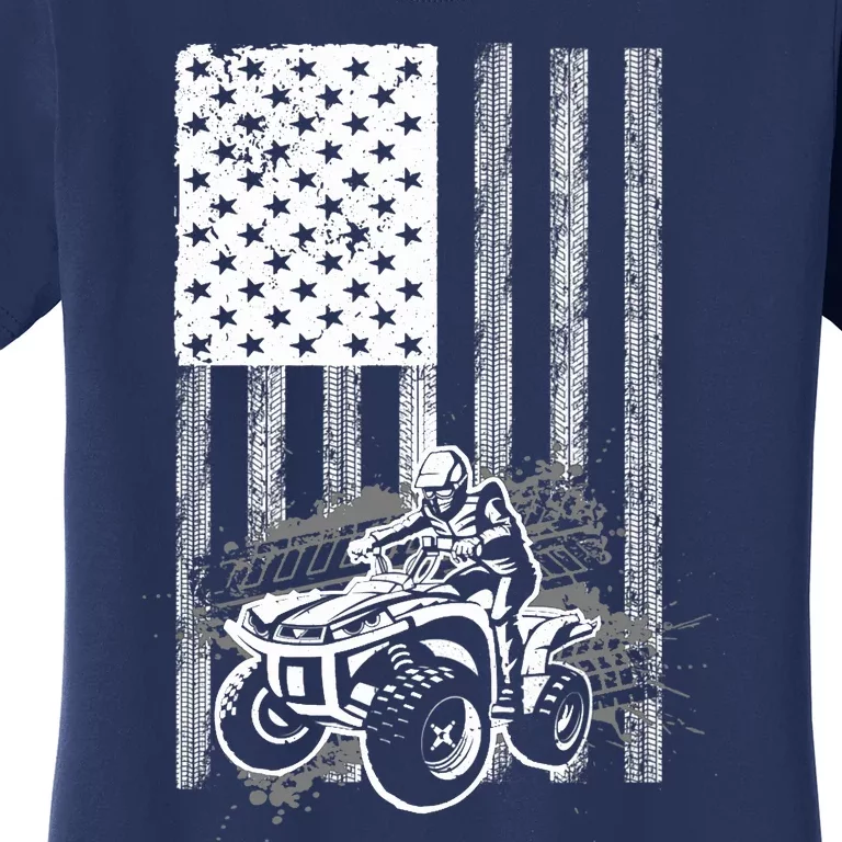 Cool ATV For Quad Racing Squad USA Flag 4 Wheeler Premium Women's T-Shirt