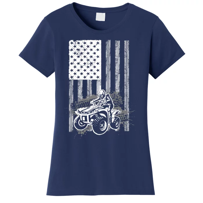 Cool ATV For Quad Racing Squad USA Flag 4 Wheeler Premium Women's T-Shirt