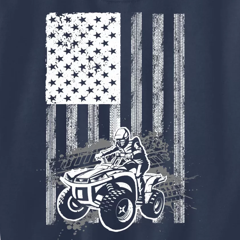 Cool ATV For Quad Racing Squad USA Flag 4 Wheeler Premium Kids Sweatshirt