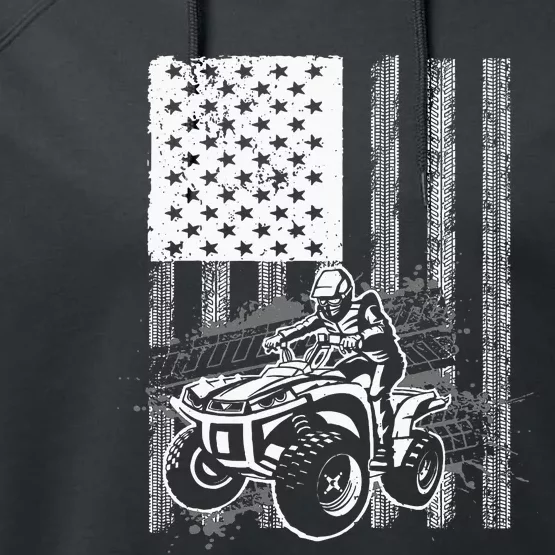 Cool Atv For Quad Racing Squad Usa Flag Performance Fleece Hoodie