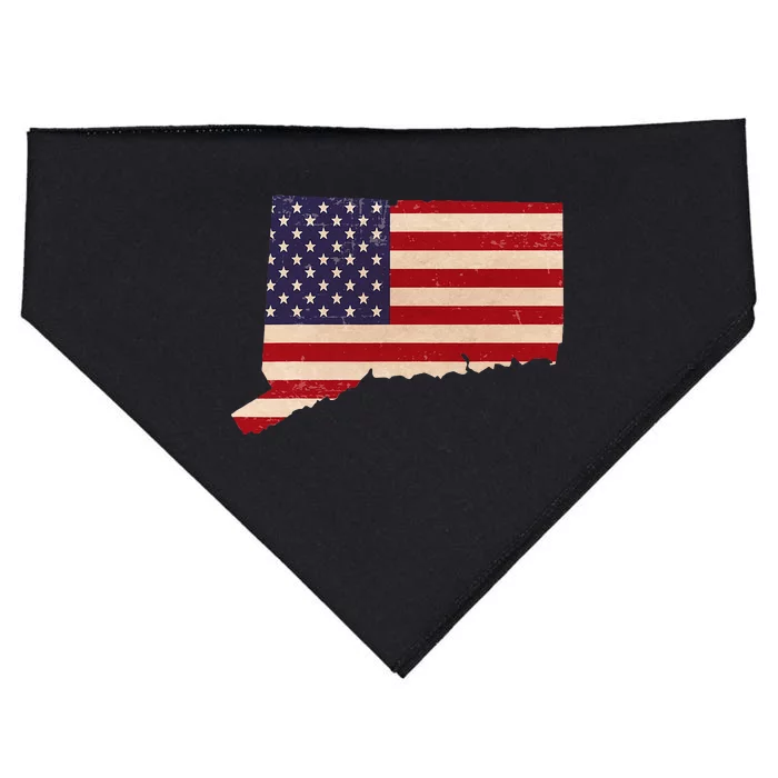 Connecticut American Flag Vintage USA-Made Doggie Bandana