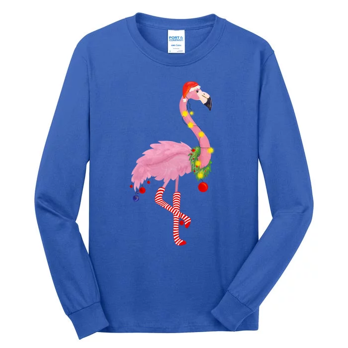 Cute And Fun Tropical Flamingo Christmas Great Gift Tall Long Sleeve T-Shirt