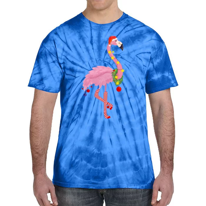 Cute And Fun Tropical Flamingo Christmas Great Gift Tie-Dye T-Shirt